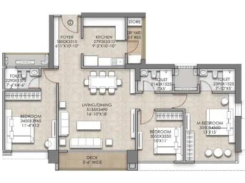 M3M The Cullinan floorplan