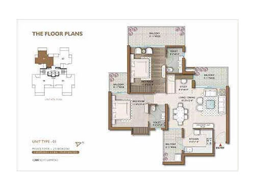 M3M The Line floorplan